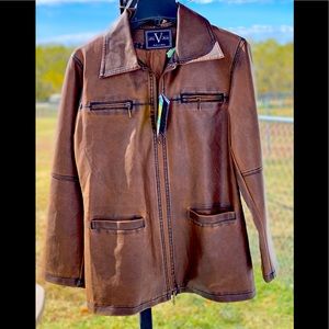 Men’s XL faux leather jacket made in Italy